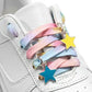 Shoelaces w/ Charms Set - Pastel Ombre Laces w/ Star Charms