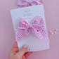 Pink Gingham Red Heart Bow: Medium