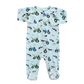 Farm Life Zipper Footie - Sweet Bamboo