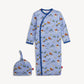 Farm To Cradle Modal Magnetic Gown & Hat Set NB-3 Months