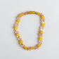 Polished Honey Baltic Amber + Honeysuckle Gemstone Necklace 11 Inches