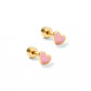 Screwback Stud Earrings - Nora Heart Pink