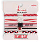 "Game Day" Red, Black & White Hair Tie Bracelets