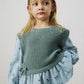 Girls Blouse- Blue Floral Stripes