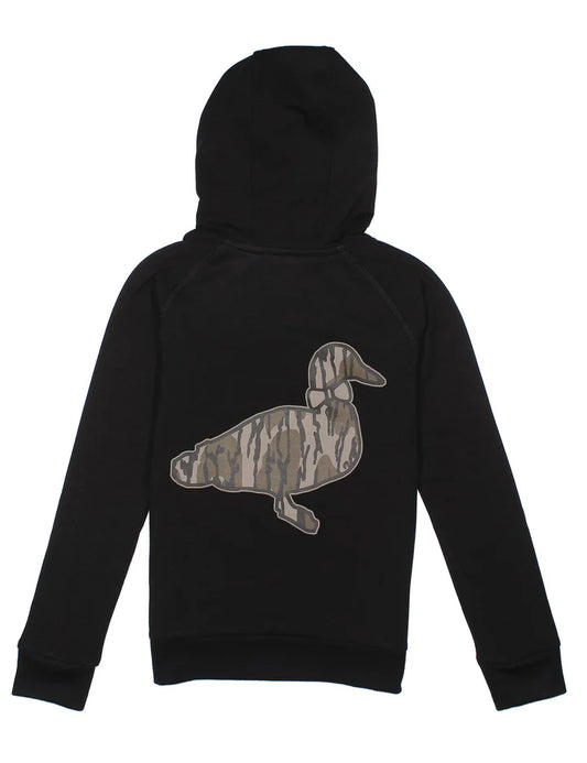 Boys Element Logo Hoodie Mossy Oak Original Bottomland Black