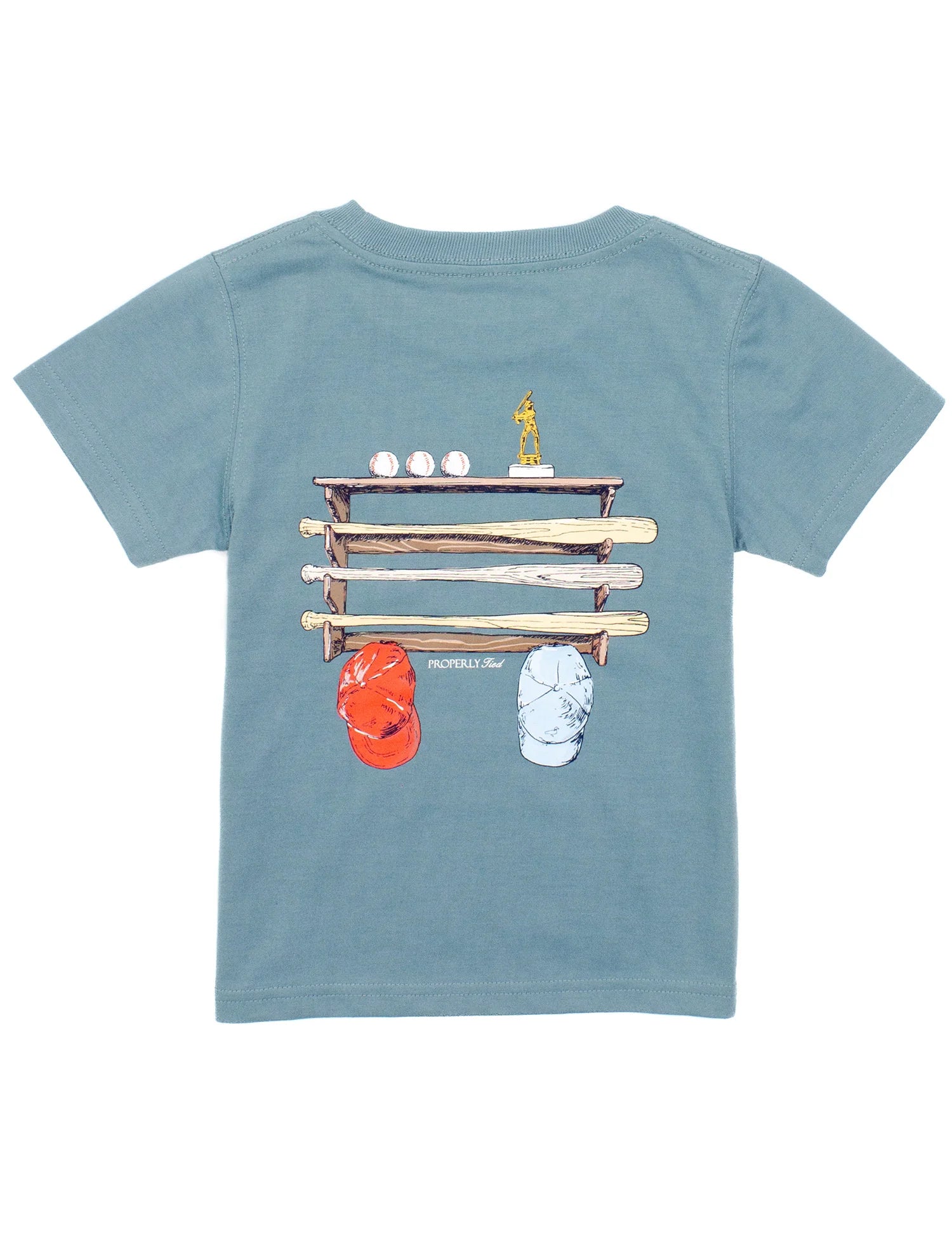 Boys Bat Rack Steel Blue - Properly Tied
