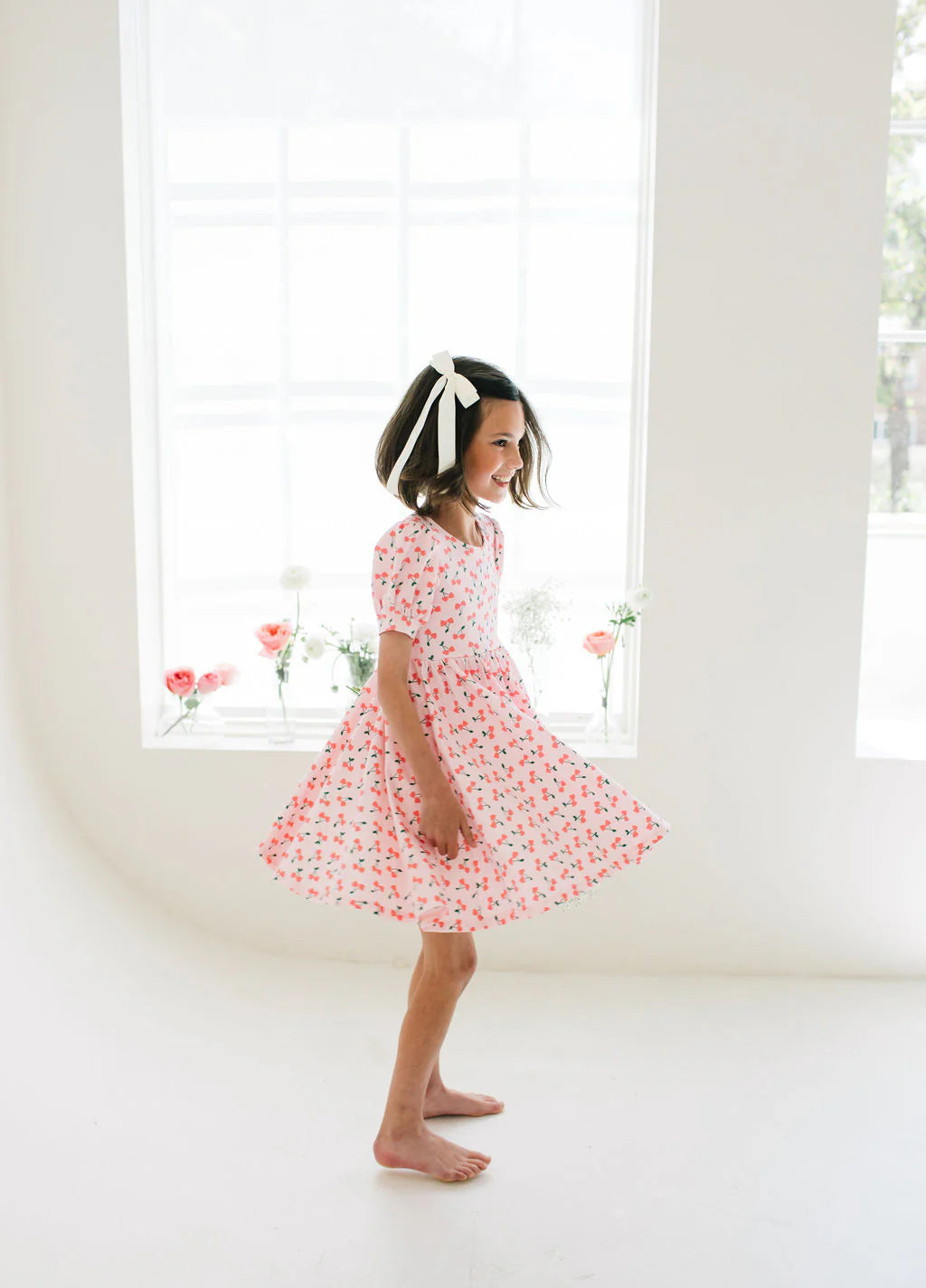 Puff Dress in Cherries - Ollie Jay