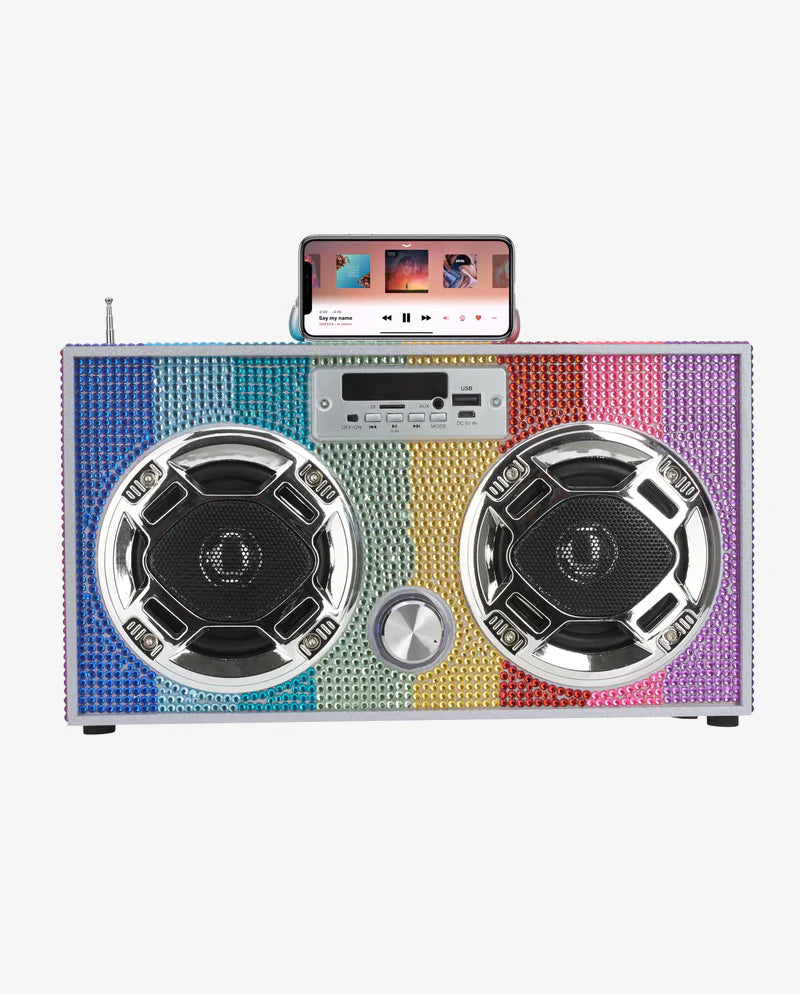 Rainbow Bling Boombox - Boom Box Couture