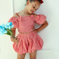 Plaid Bow Bubble Skort Set