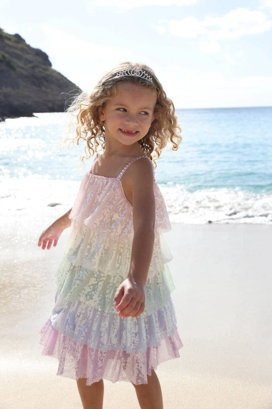 Rainbow Sequin Tiered Dress - Lola and the Boys