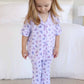 Girl's Two Piece Flare Lounge Set | Ribbon & Roses Purple