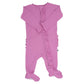 Ruffle Footie Cashmere Rose Ribbed