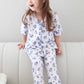Girl's Two Piece Flare Lounge Set | Sapphire Garden - Caden Lane