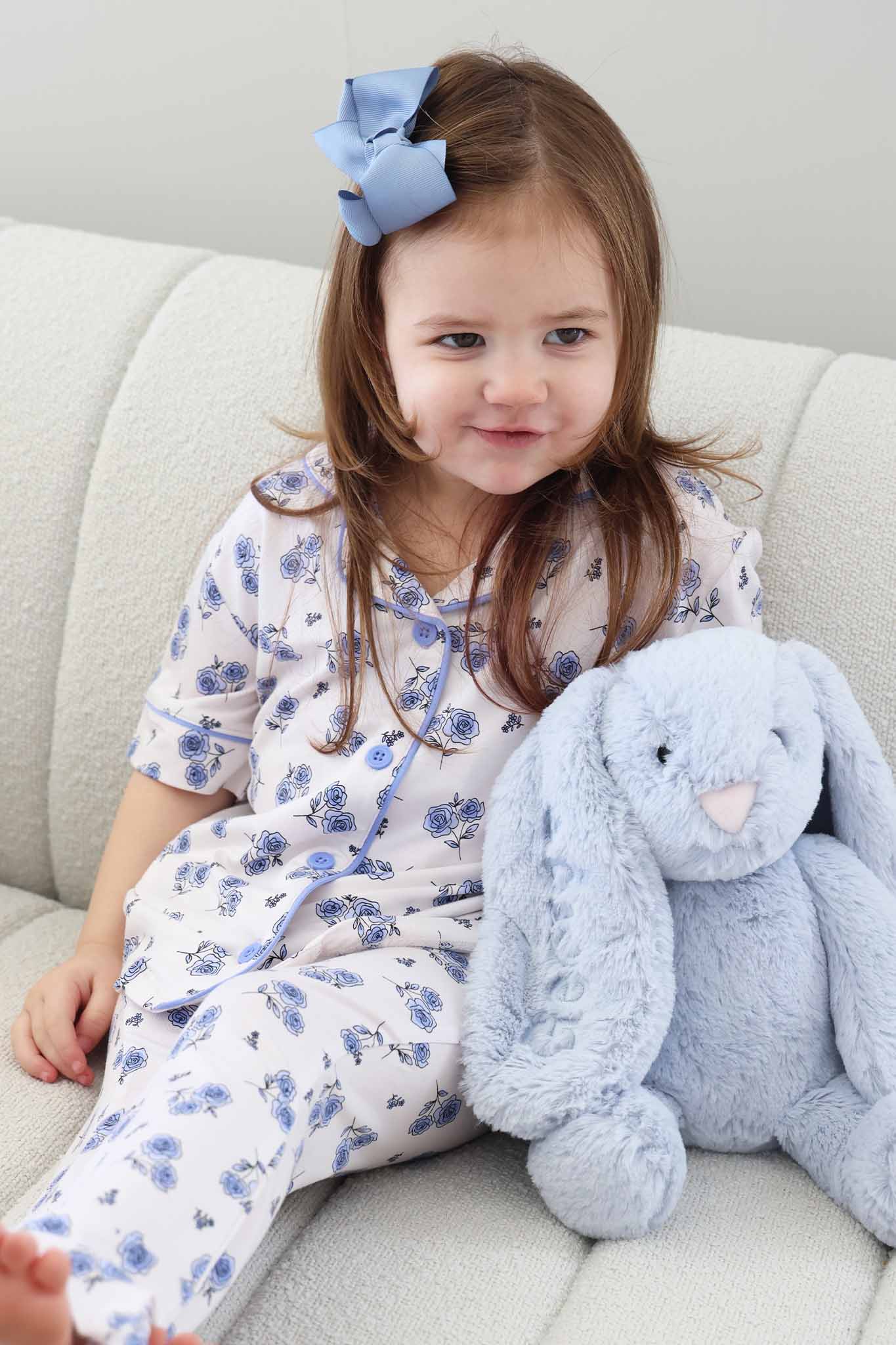 Girl's Two Piece Flare Lounge Set | Sapphire Garden - Caden Lane