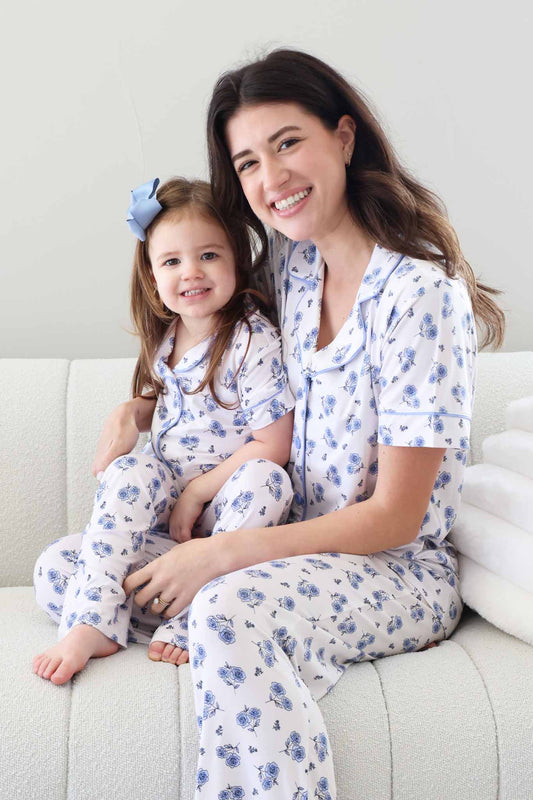 Women's Two Piece Flare Lounge Set | Sapphire Garden - Caden Lane