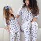 Women's Two Piece Flare Lounge Set | Sapphire Garden - Caden Lane