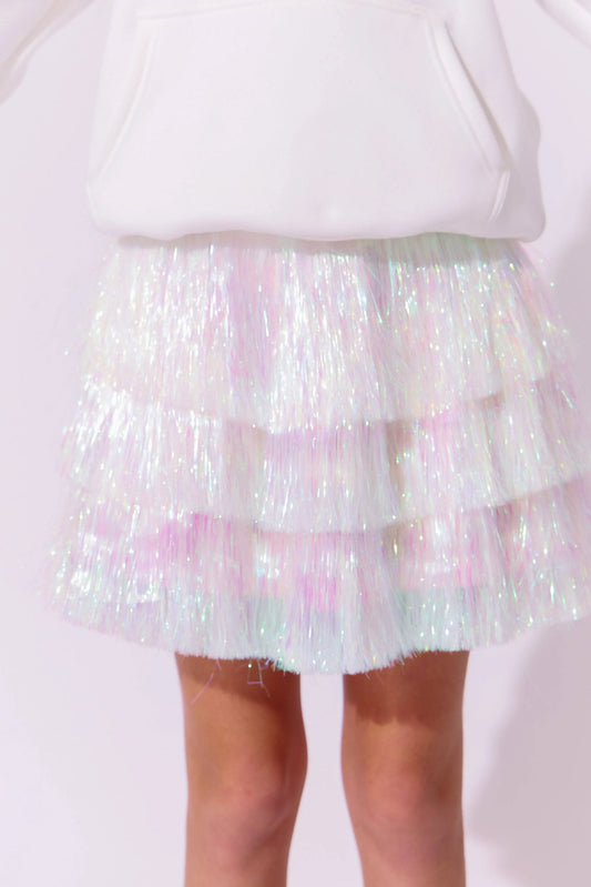 Snow Shimmer Tinsel Party Skirt - Lola and the Boys