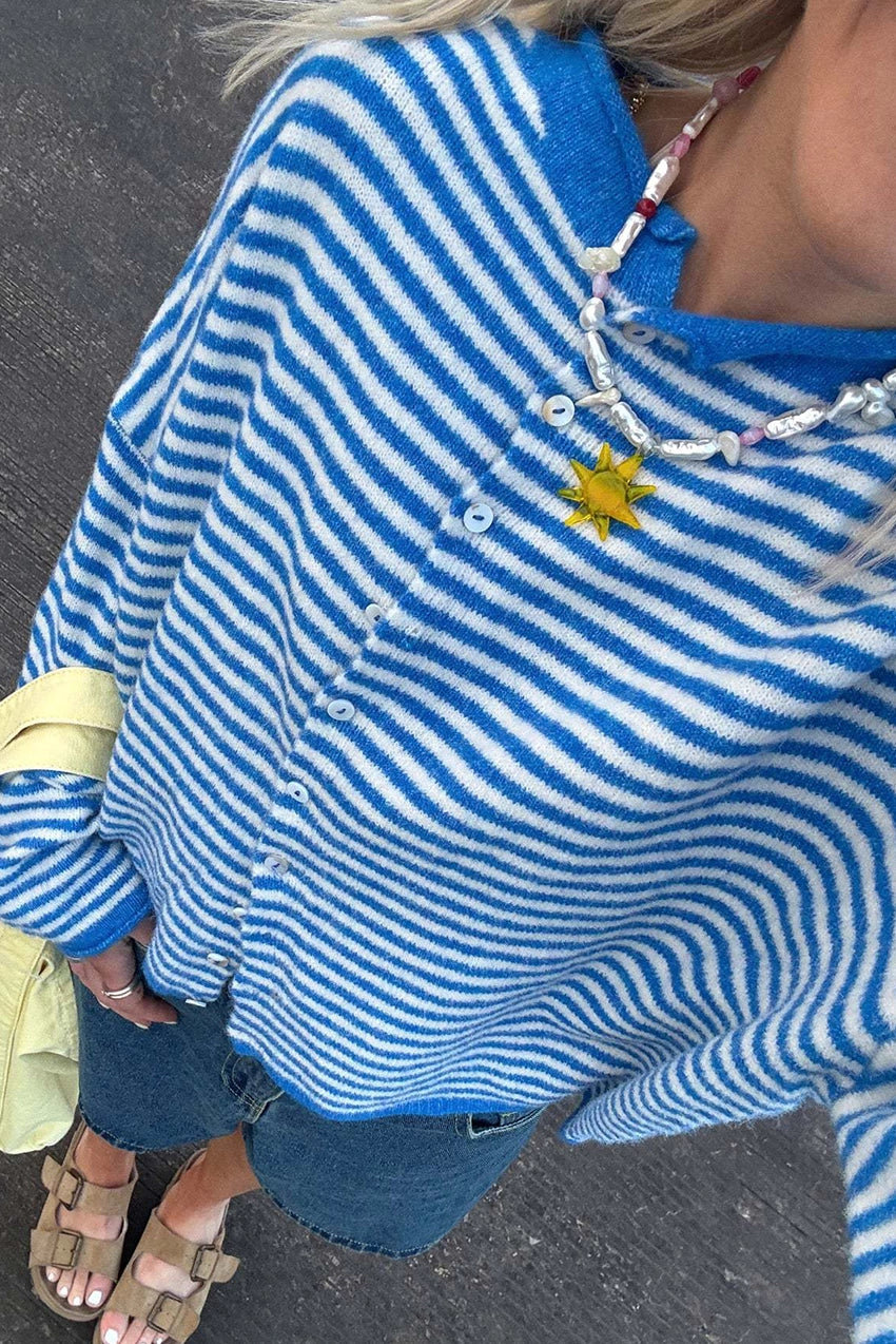 Bolt Blue Striped Cardigan