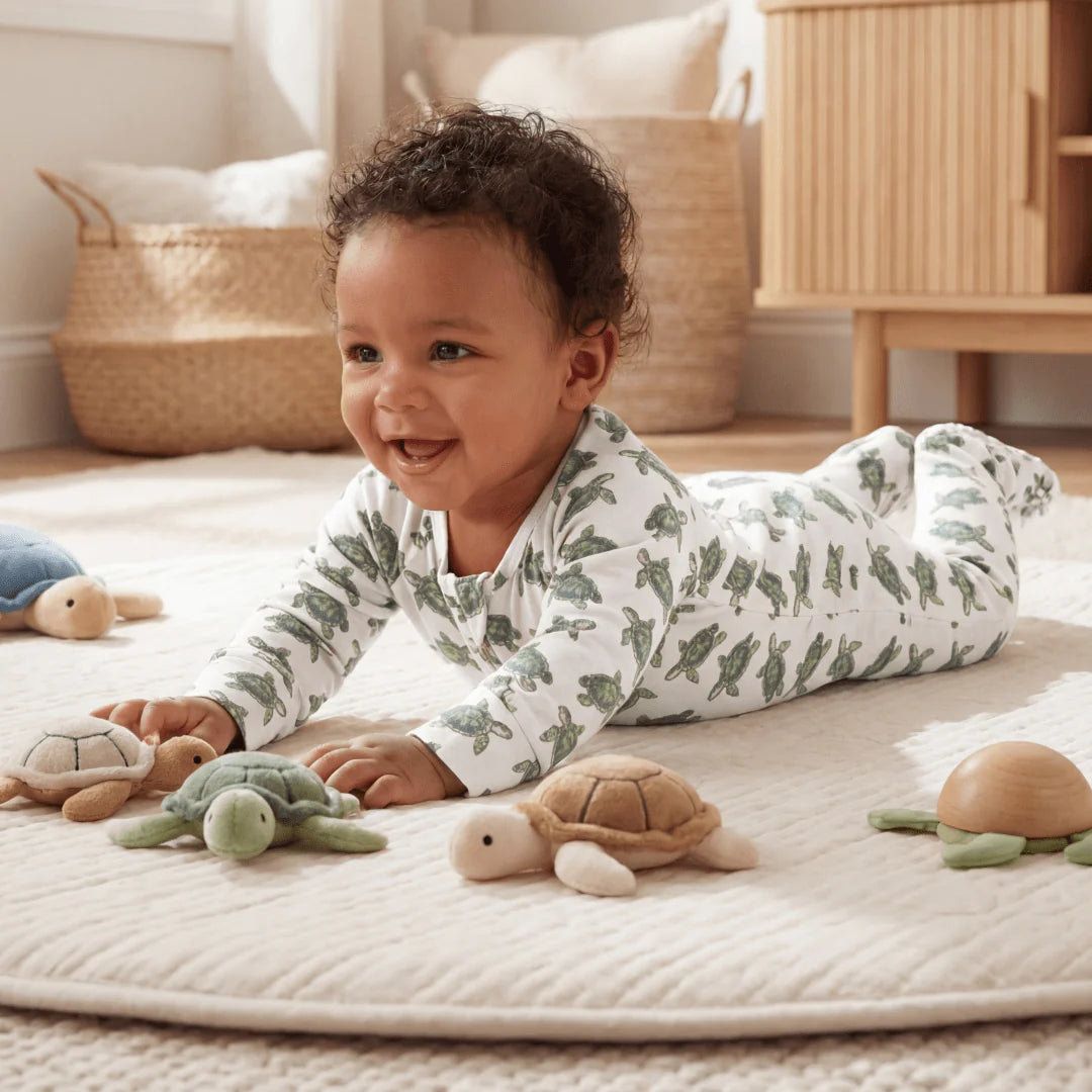 Sweet Sea Turtle Zipper Footie - Sweet Bamboo
