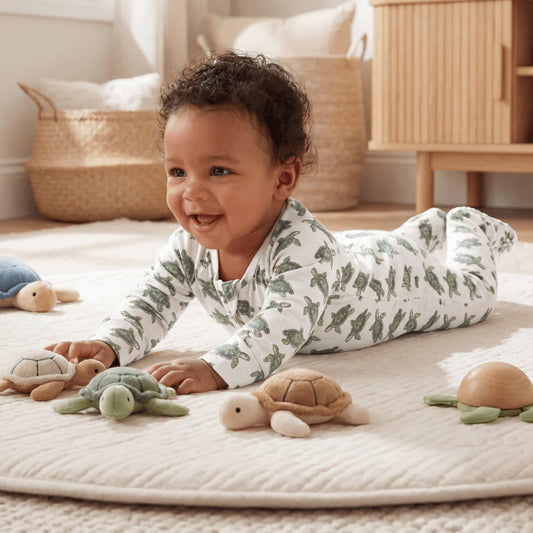 Sweet Sea Turtle Zipper Footie - Sweet Bamboo