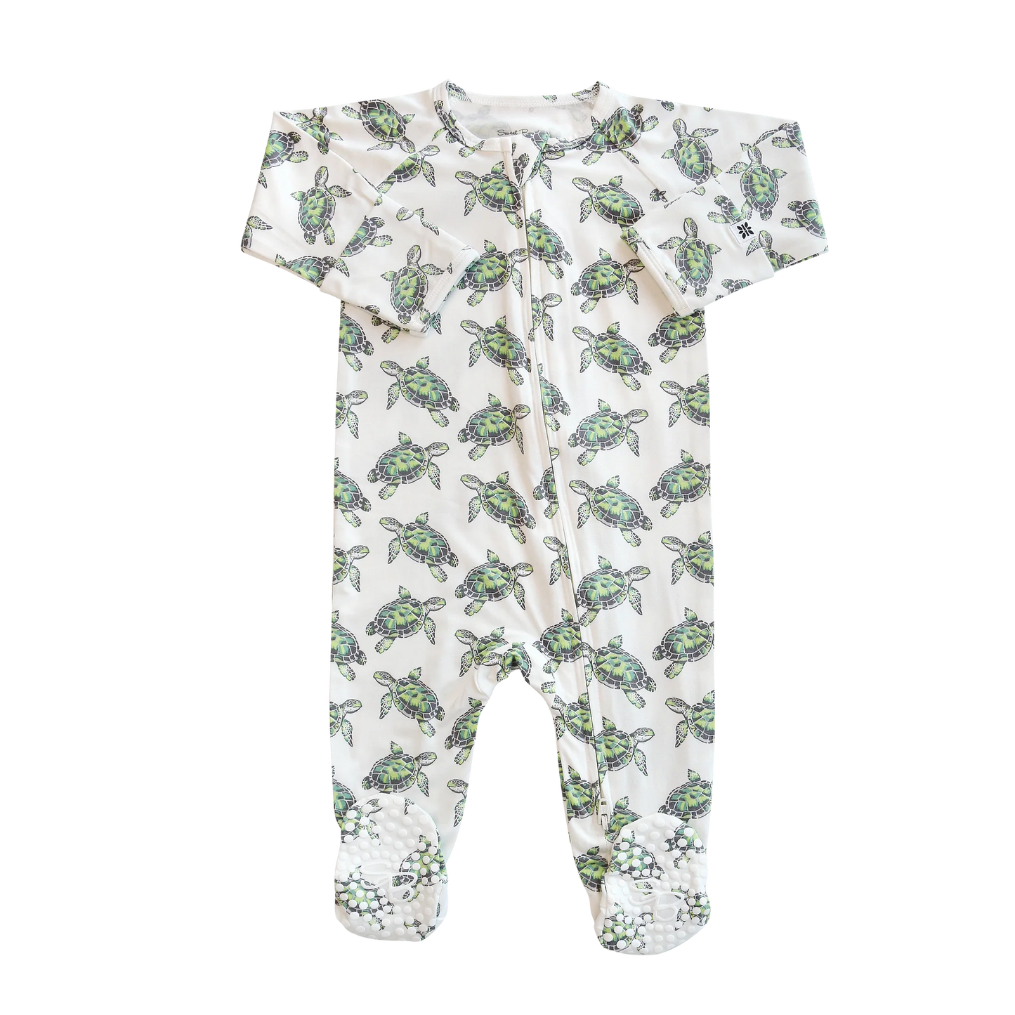 Sweet Sea Turtle Zipper Footie - Sweet Bamboo