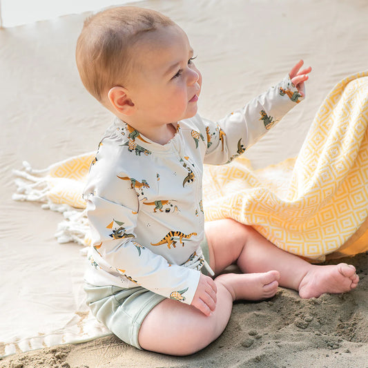 Beach Dinos & Sage Rashguard Set - Petit Lem