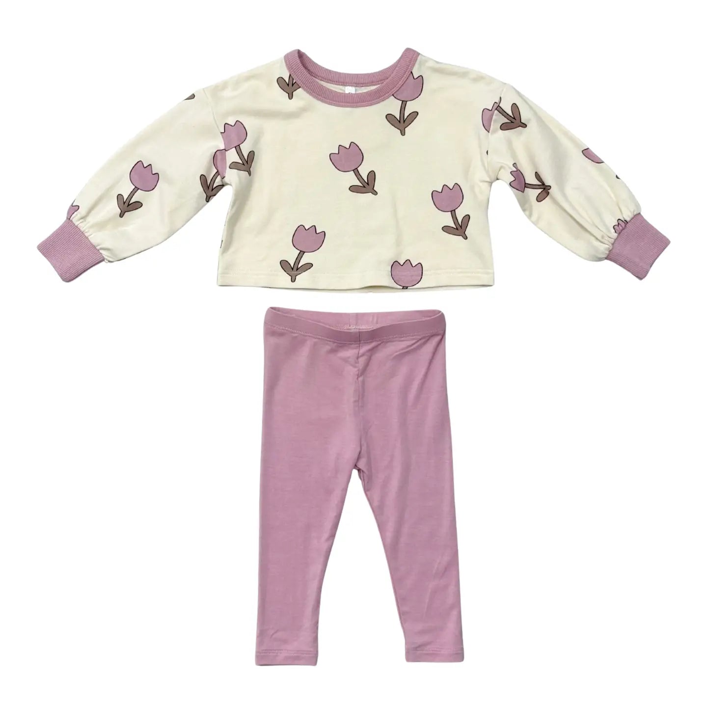 Girl's Bubble Sleeve Sweatshirt Set