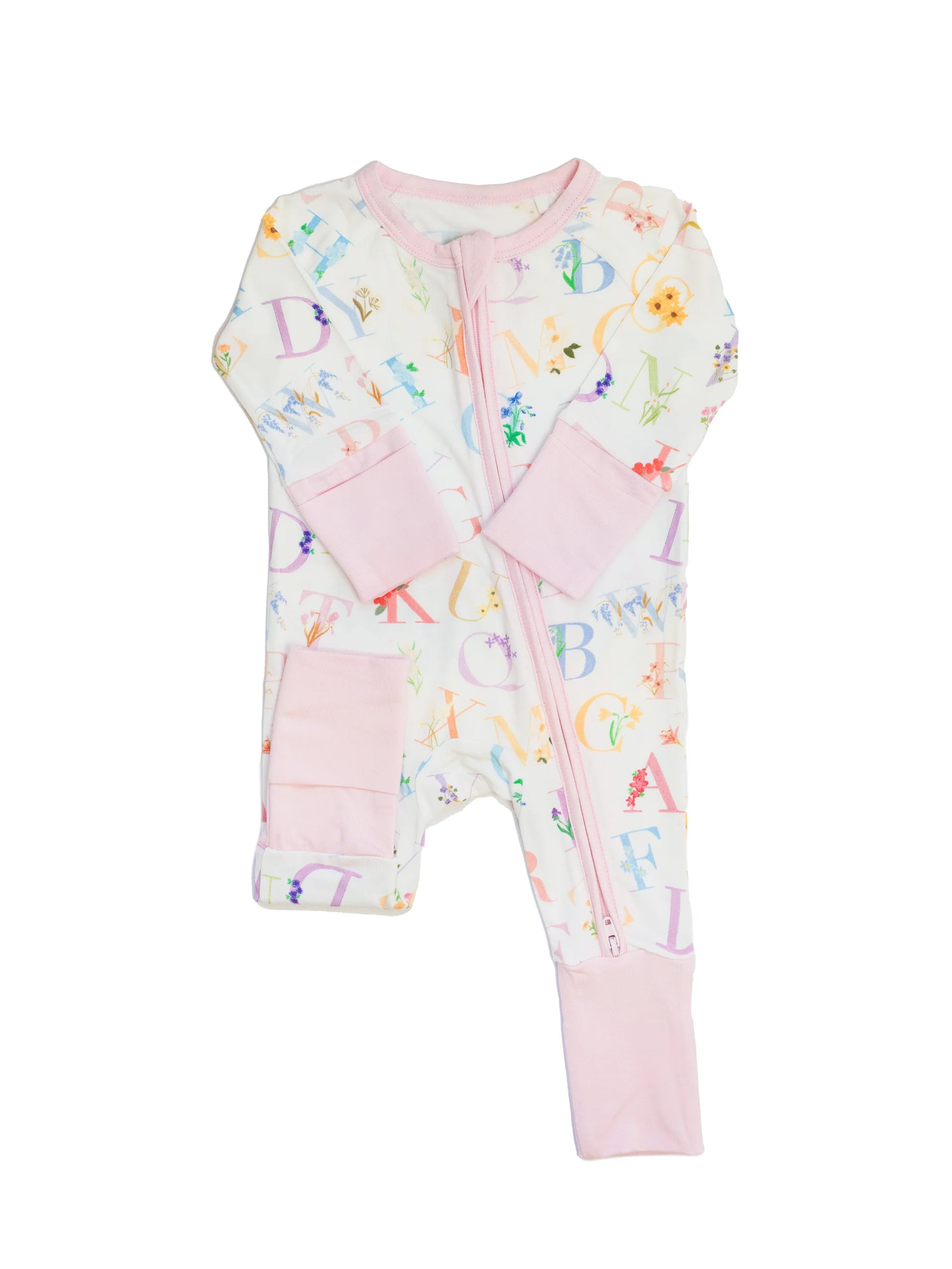 Floral ABC's Sleep Romper - The Uptown Baby