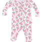 2 Way Zipper Ruffle Back Footie - Watermelon Hearts - Angel Dear