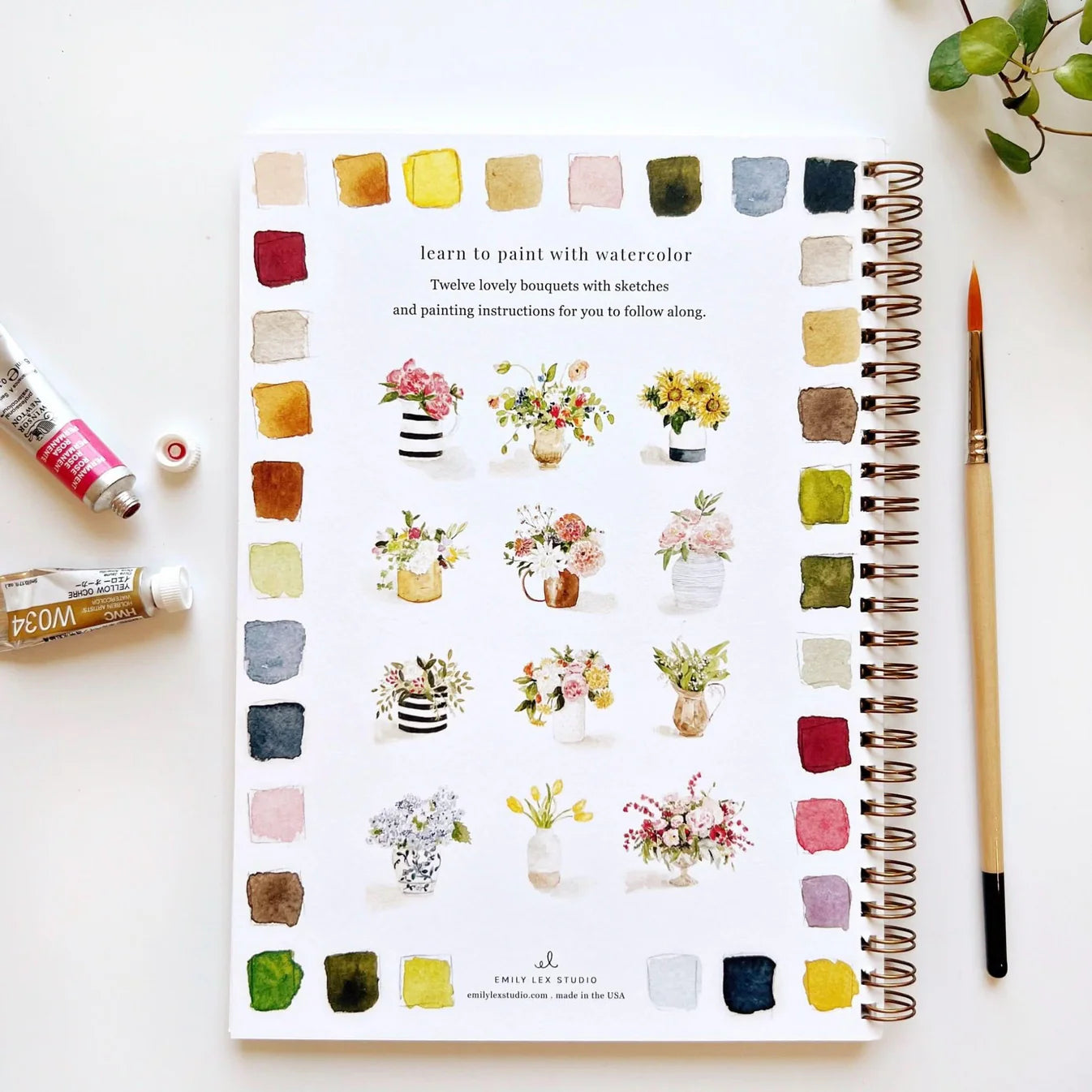 bouquets watercolor workbook - emily lex studio