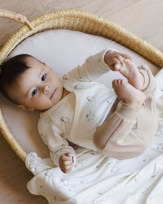 Side Snap Bodysuit + Pant Set || Penguins - Quincy Mae