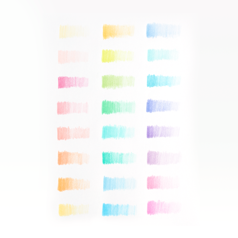 Pastel Hues Colored Pencils - set of 24