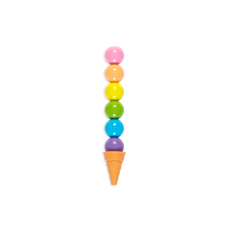 Rainbow Scoops Vanilla Scented Stacking Erasable Crayons - Ooly