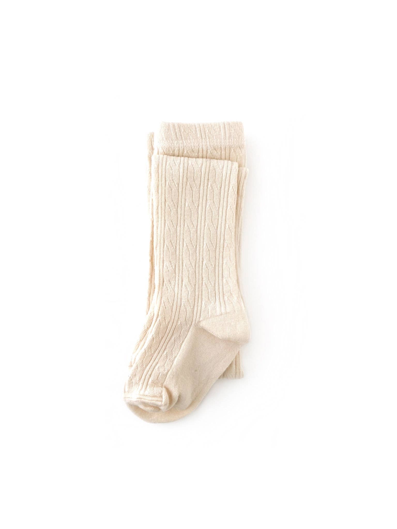 Vanilla Cable Knit Tights - Little Stocking Company