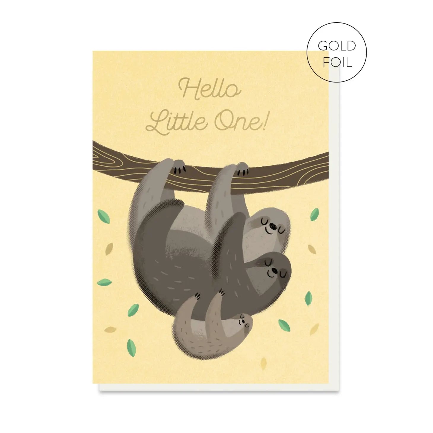 New Baby Sloth Card | Gender Neutral Baby Card | Cute - Pedaller Designs