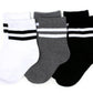 Monochrome Striped Midi Sock 3-pack