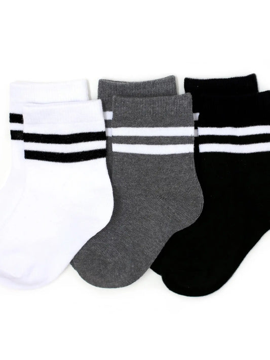Monochrome Striped Midi Sock 3-pack - Little Stocking Company