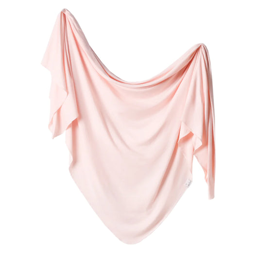 Knit Swaddle Blanket- Blush - Copper Pearl