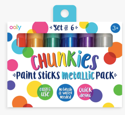 Chunkies Paint Sticks- Metallic 6 Pack - Ooly