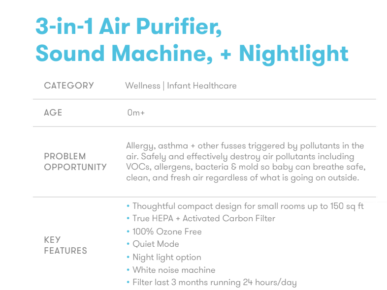 3-1 Air Purifier+ Sound Machine + Nightlight - FridaBaby