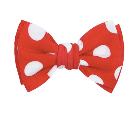 Red Polka Dot Classic Bow Clip
