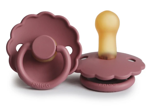 FRIGG Daisy Natural Rubber Pacifier - Dusty Rose - Mushie & Co