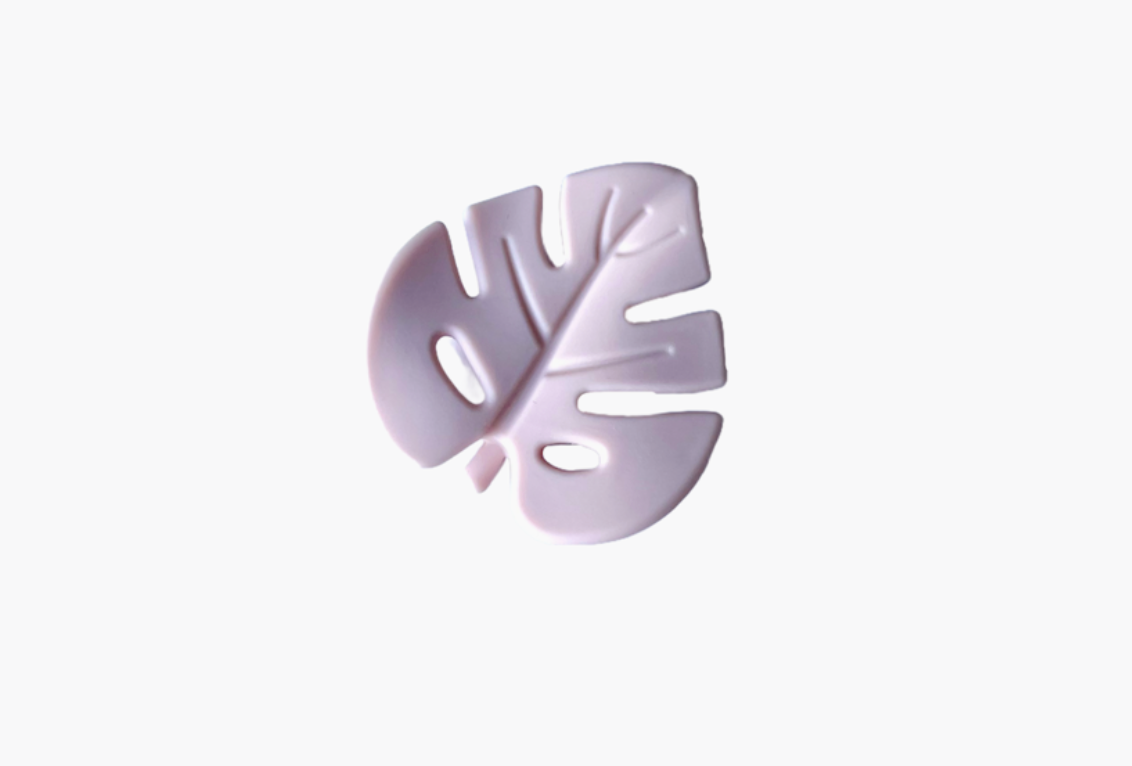 Monstera Silicone Teether Pale Pink