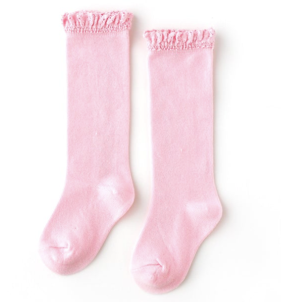 Lace Knee High Socks Cotton Candy