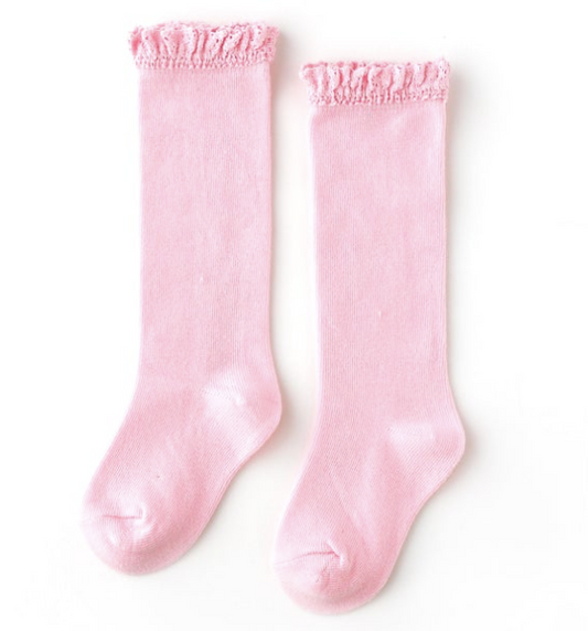 Lace Knee High Socks Cotton Candy - Little Stocking Company