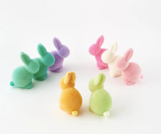 Flocked Pastel Seated Bunny - One-Hundres 80 Degrees