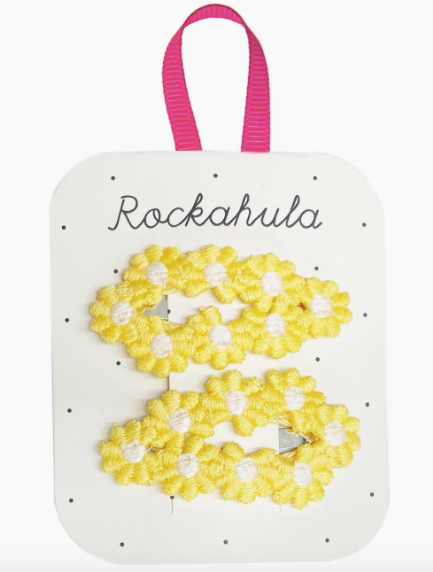 Flower Crochet Clips- Yellow - Rockahula Kids