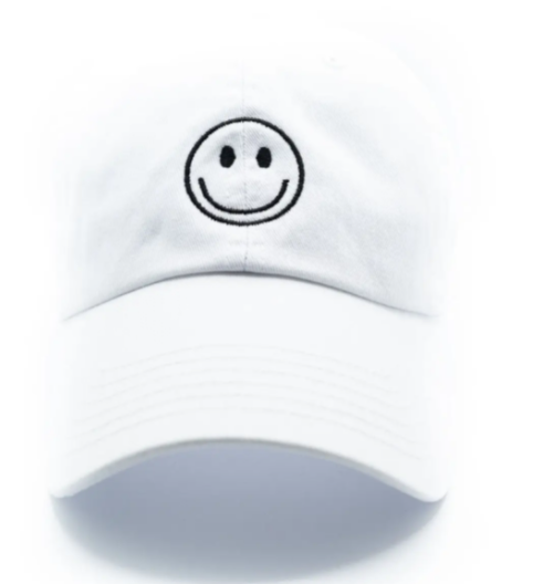 White Smiley Face Hat