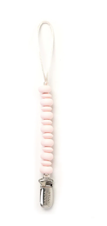 Silicone Pacifier Clip- Light Pink