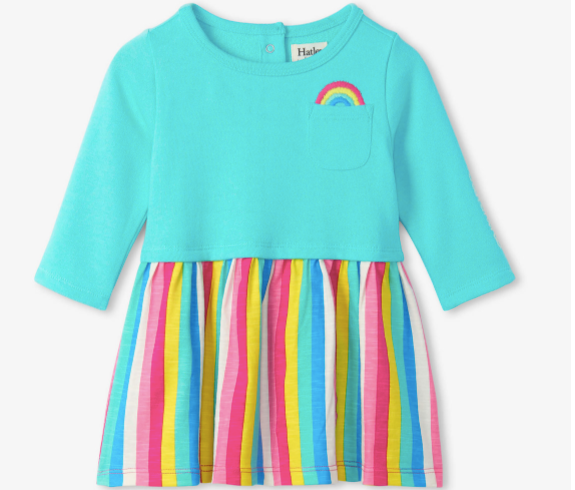 Radiant Rainbow Layered Knit Baby Dress - Hatley
